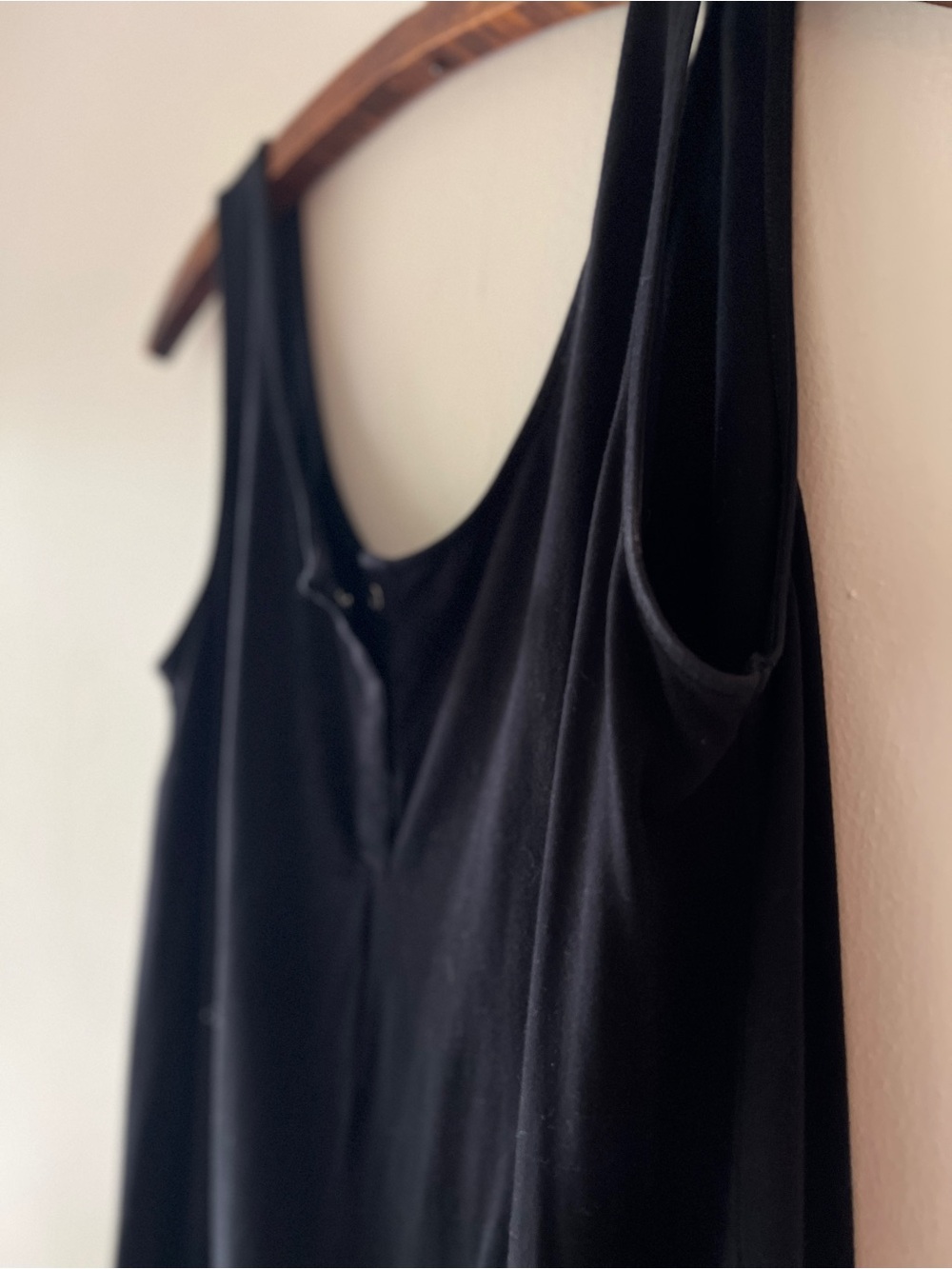 Pact Maternity Black Sleeveless Scoop-Neck Nursing Jumpsuit